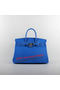 Hermes Birkin 35CM Tote Bags Blue Grainy Leather H-35 Silver Replica