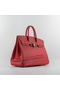 Hermes Birkin 35CM Tote Bags Red Grainy Leather H-35 Gold Replica