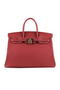 Hermes Birkin 35CM Tote Bags Red Grainy Leather H-35 Gold Replica