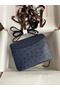 Hermes Constance 18 Handmade Bag In Blue Iris Ostrich Leather Replica