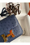 Hermes Constance 18 Handmade Bag In Blue Iris Ostrich Leather Replica