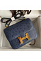 Hermes Constance 18 Handmade Bag In Blue Iris Ostrich Leather Replica