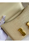 Hermes Constance 18 Handmade Bag In Vanille Matte Alligator Leather Replica