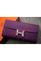 Hermes Constance Long Wallets Original Leather HA909 Purple Wallets Replica