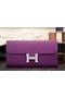 Hermes Constance Long Wallets Original Leather HA909 Purple Wallets Replica