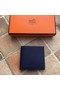 Hermes espom leather Wallet H2296 blue Replica