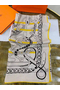 Hermes Grey/Yellow Panoplie Equestre Eyeliner Shawl 140 Replica