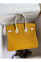 Hermes HSS Birkin 25 Bicolor Bag in Jaune d'or and Craie Epsom Calfskin Replica