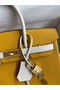 Hermes HSS Birkin 25 Bicolor Bag in Jaune d'or and Craie Epsom Calfskin Replica