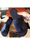 Hermes Izmir Sandals In Sapphire Epsom Leather Replica