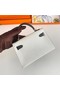 Hermes Kelly 19cm Shoulder Bags Epsom Leather KL19 Gold hardware white&black Replica