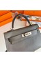Hermes Kelly 19cm Shoulder Bags Epsom Leather KL19 Silver hardware gray Replica