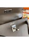 Hermes Kelly 19cm Shoulder Bags Epsom Leather KL19 Silver hardware gray Replica