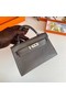 Hermes Kelly 19cm Shoulder Bags Epsom Leather KL19 Silver hardware gray Replica