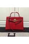 Hermes Kelly 28cm Shoulder Bag Croco Leather K28 Red Replica