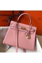 Hermes Kelly 32cm Bag In Pink Clemence Leather GHW Replica