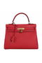 Hermes Kelly 32cm Shoulder Bag Burgundy Original Leather K32 Gold Replica