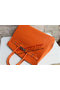 Hermes Kelly 35cm Handle Bag Orange Ostrich Leather Silver Replica