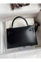 Hermes Kelly Mini II Sellier Handmade Bag In Black Box Calfskin Replica