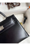Hermes Kelly Mini II Sellier Handmade Bag In Black Box Calfskin Replica