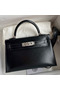 Hermes Kelly Mini II Sellier Handmade Bag In Black Box Calfskin Replica
