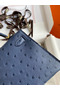 Hermes Kelly Mini II Sellier Handmade Bag In Blue Iris Ostrich Leather Replica