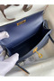 Hermes Kelly Mini II Sellier Handmade Bag In Blue Iris Ostrich Leather Replica