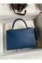 Hermes Kelly Mini II Sellier Handmade Bag In Deep Blue Epsom Calfskin Replica