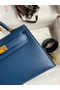 Hermes Kelly Mini II Sellier Handmade Bag In Deep Blue Epsom Calfskin Replica
