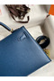 Hermes Kelly Mini II Sellier Handmade Bag In Deep Blue Epsom Calfskin Replica