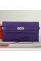 Hermes Kelly Original Saffiano Leather Bi-Fold Wallet A708 Purple Replica