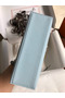 Hermes Kelly Pochette Handmade Bag In Blue Brume Swift Calfskin Replica