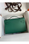 Hermes Kelly Pochette Handmade Bag In Malachite Epsom Calfskin Replica