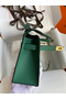 Hermes Kelly Pochette Handmade Bag In Malachite Epsom Calfskin Replica