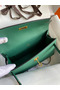 Hermes Kelly Pochette Handmade Bag In Malachite Epsom Calfskin Replica