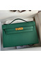 Hermes Kelly Pochette Handmade Bag In Malachite Epsom Calfskin Replica