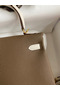 Hermes Kelly Retourne 25 Bicolor Bag in Taupe and Craie Clemence Calfskin Replica