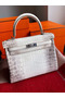 Hermes Kelly Retourne 25 Handmade Bag In Himalaya Crocodile Niloticus Skin Replica