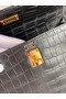 Hermes Kelly Sellier 25 Handmade Bag In Black Crocodile Niloticus Matte Skin Replica