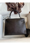 Hermes Kelly Sellier 25 Handmade Bag In Black Lizard Leather Replica