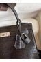 Hermes Kelly Sellier 25 Handmade Bag In Black Lizard Leather Replica