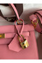 Hermes Kelly Sellier 25 Handmade Bag In Rose Confetti Epsom Calfskin Replica