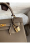 Hermes Kelly Sellier 25 Handmade Bag In Taupe Epsom Calfskin Replica