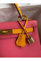 Hermes Kelly Sellier 28 Bicolor Bag in Rose Lipstick and Yellow Epsom Calfskin Replica