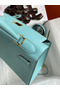 Hermes Kelly Sellier 28 Handmade Bag In Blue Atoll Epsom Calfskin Replica