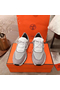 Hermes Men's Addict Sneakers In Grey Knit Replica