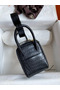 Hermes Mini Lindy Handmade Bag In Black Matte Alligator Leather Replica
