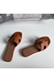 Hermes Oran Slide Sandals In Gold Clemence Leather Replica