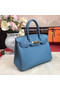 Hermes original Epsom Leather HB35O sky blue&gold Metal Replica