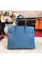 Hermes original Epsom Leather HB35O sky blue&gold Metal Replica